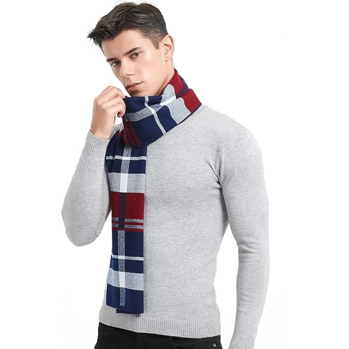 Moderne kasjmier winter sjaal voor mannen, type Ryan. Combineert luxe, warmte en stijlvol design.