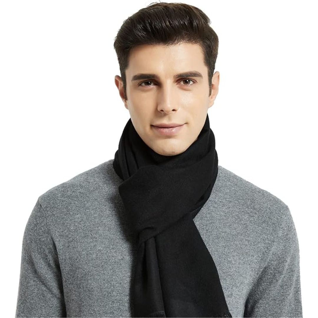 Stijlvolle kasjmier sjaal voor mannen, ideaal als winter accessoire. Geeft een elegante uitstraling.