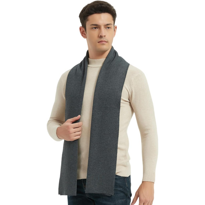 Elegante kasjmier mannen sjaal, model Ryan. Luxe uitstraling en optimale warmte voor de koude maanden.