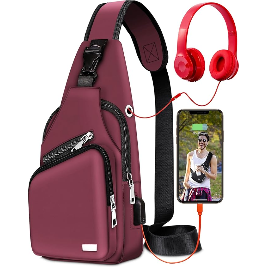 Unisex WaveSling crossbody tas in stijlvol design, geschikt voor mannen en vrouwen.