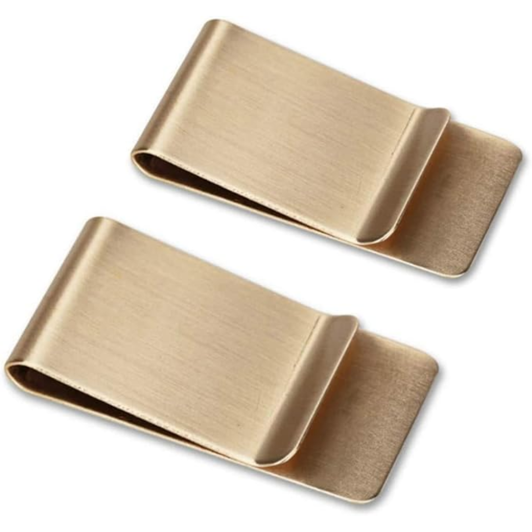 Slanke RVS kaartenhouder en geldclip set voor heren, ideaal voor minimalistische zakportemonnee. RazorHold design.