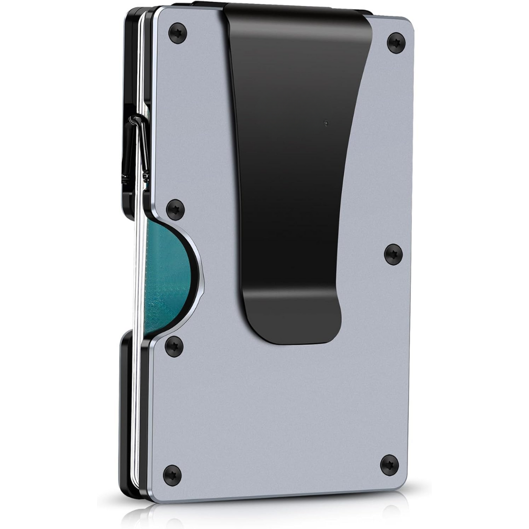 Veilige, compacte RFID-blocking herenportemonnee van carbon fiber met geldclip. Modern en functioneel design.