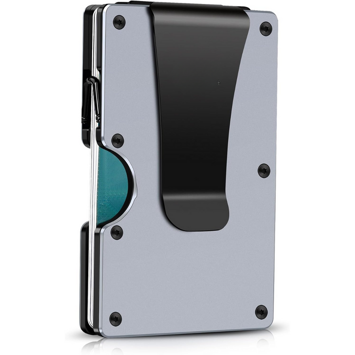 Veilige, compacte RFID-blocking herenportemonnee van carbon fiber met geldclip. Modern en functioneel design.