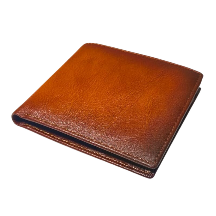Open heren bifold portemonnee met meerdere pasjesvakken en geldclip, RFID-veilig.