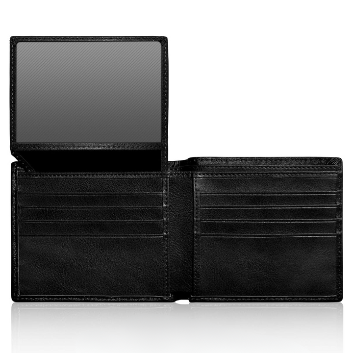 Luxe bruine heren bifold portemonnee van top grain leer, slank design, RFID-beschermd.