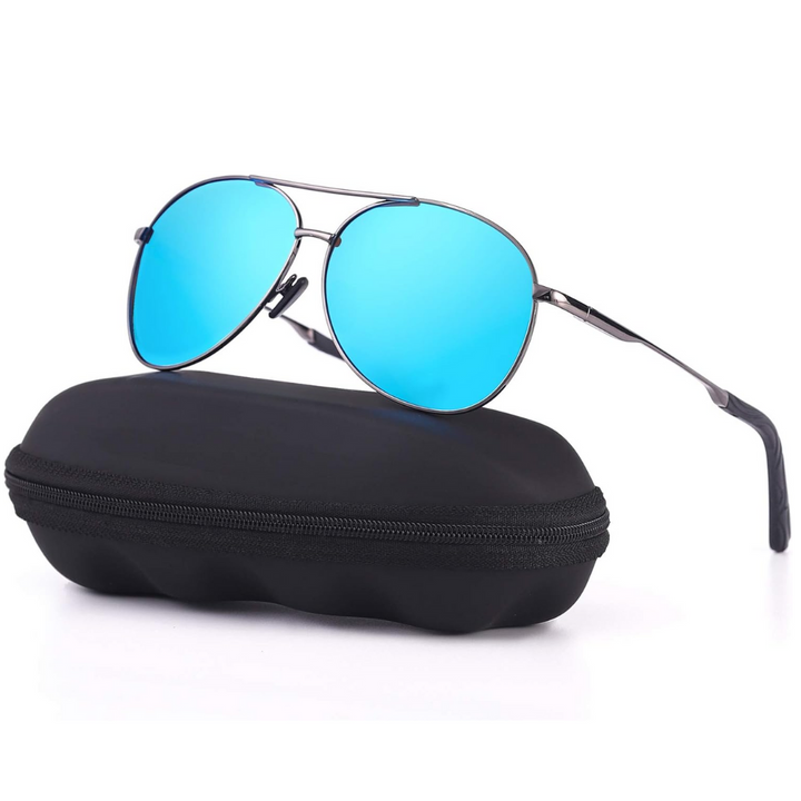 Gepolariseerde aviator zonnebril voor autorijden, UV400. Optimale oogbescherming, helder zicht en verminderde schittering.
