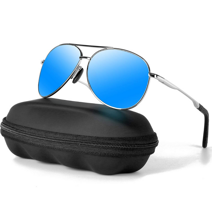 Gepolariseerde aviator zonnebril met UV400. Ideaal voor autorijden, sport & buitenactiviteiten. Ultieme oogbescherming.