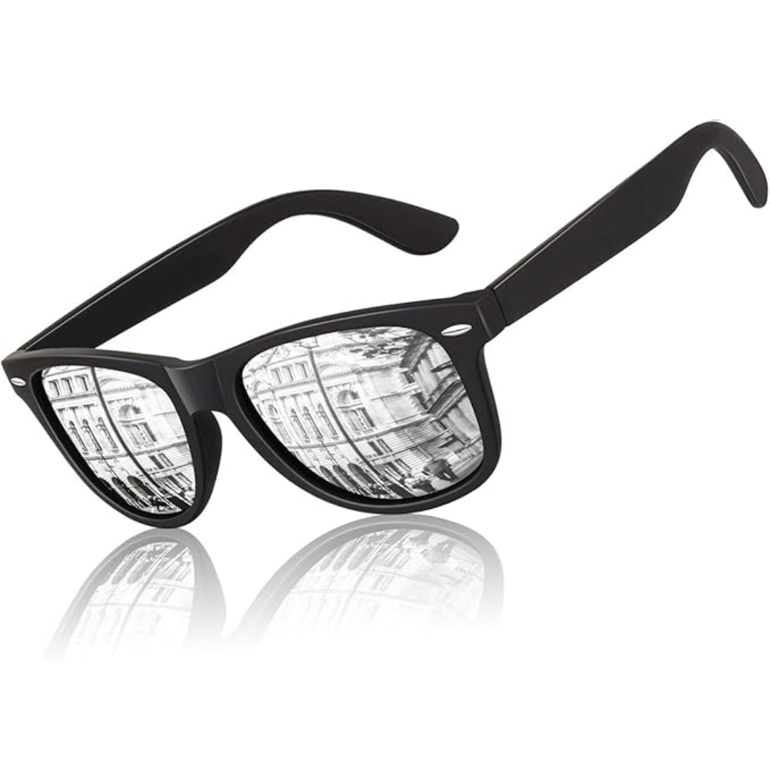 Coolste jaren '80 zonnebril, unisex, met gepolariseerde lenzen voor helder zicht. Stijlvol en praktisch.
