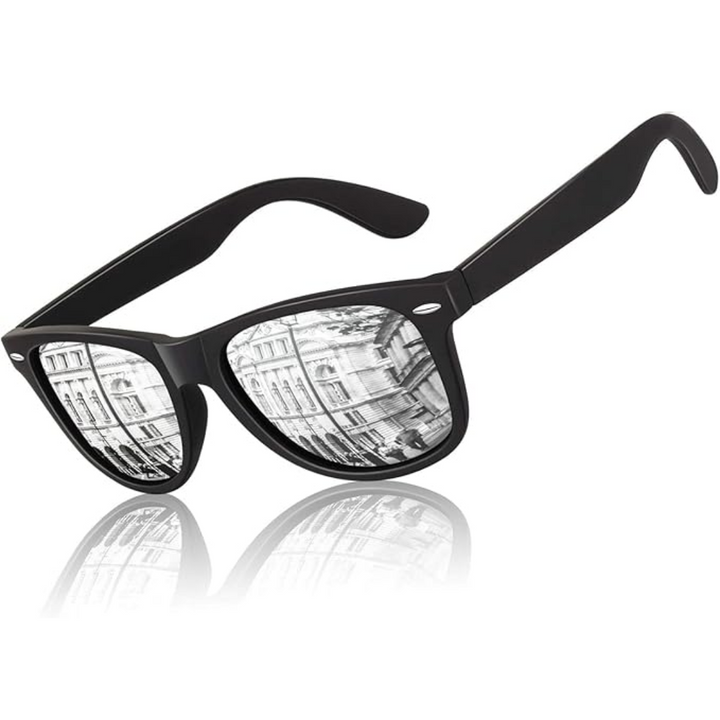 Coolste jaren '80 zonnebril, unisex, met gepolariseerde lenzen voor helder zicht. Stijlvol en praktisch.