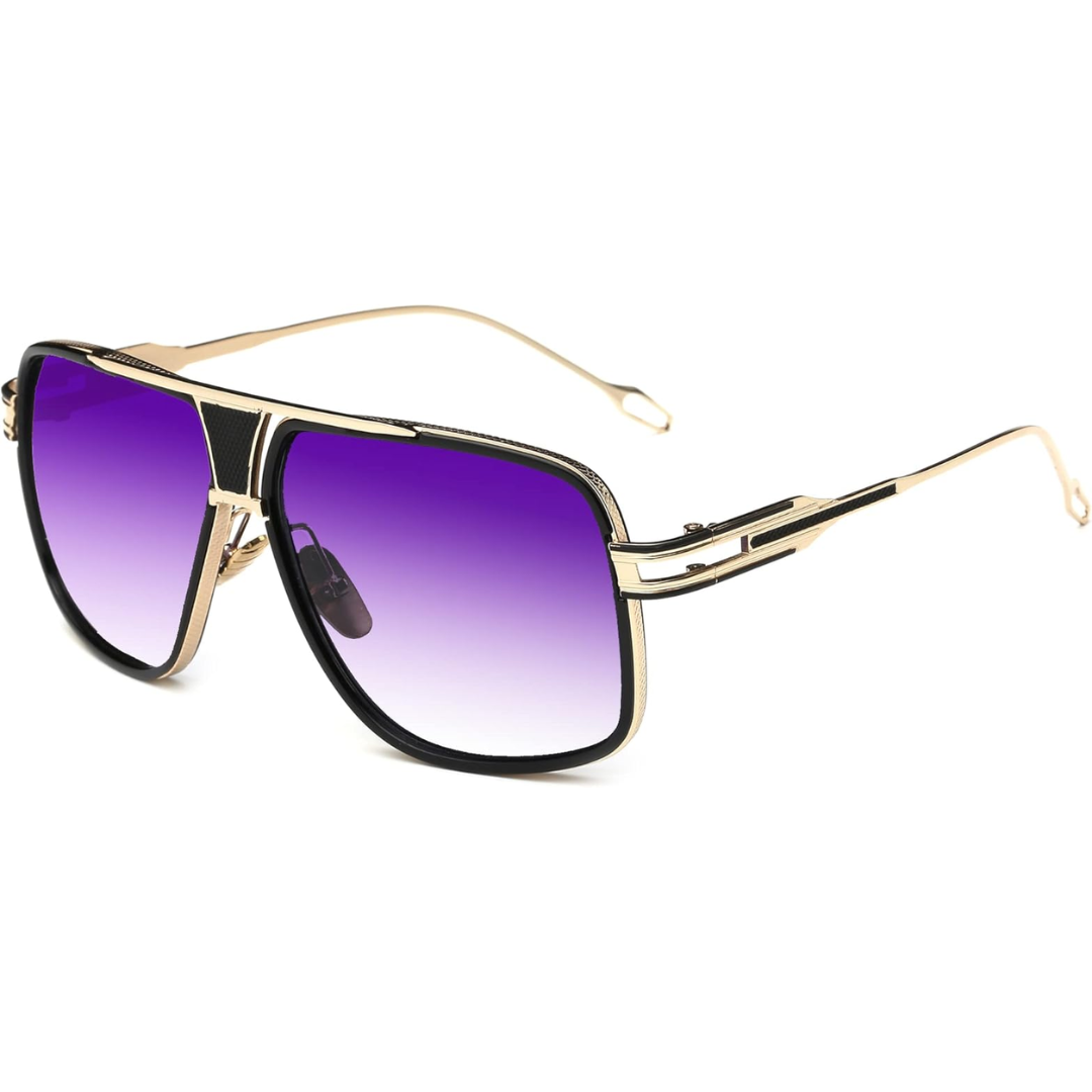 Zwarte Aviator zonnebril 'Jimmy' voor mannen. Beschermt ogen stijlvol tegen schadelijke UV-stralen.