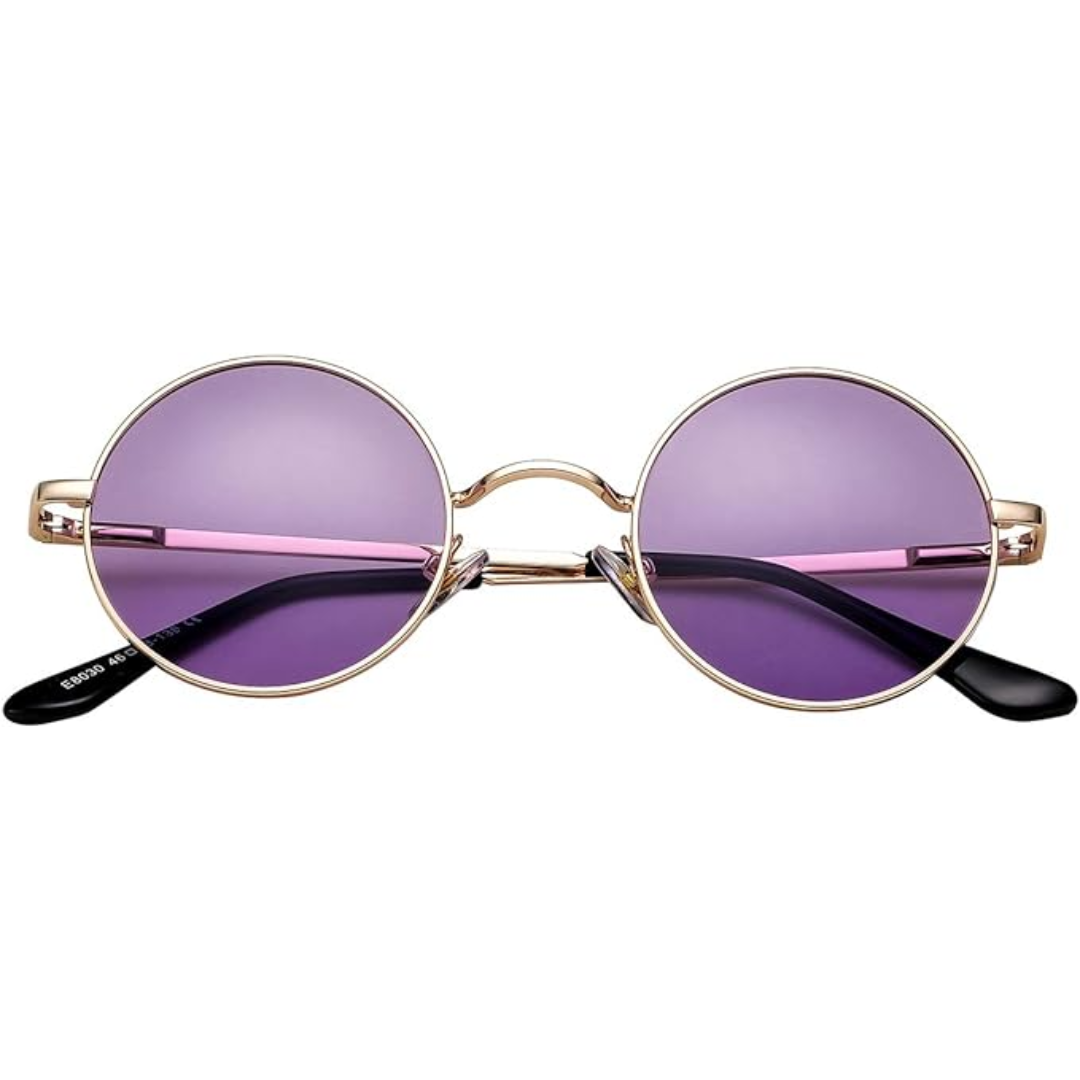 Stijlvolle unisex retro ronde zonnebril, perfect accessoire met UV-filter.