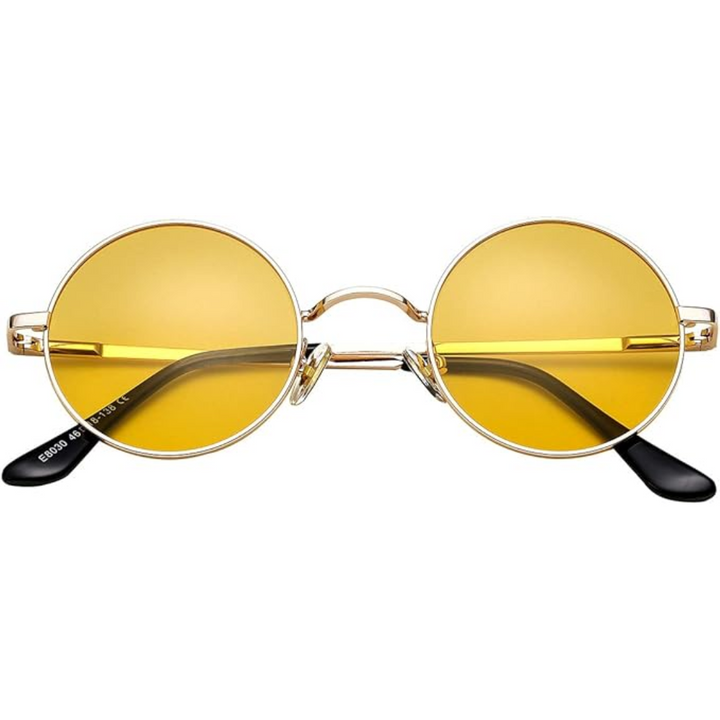 Vintage ronde zonnebril, gepolariseerd, unisex en stijlvol voor elke gelegenheid.