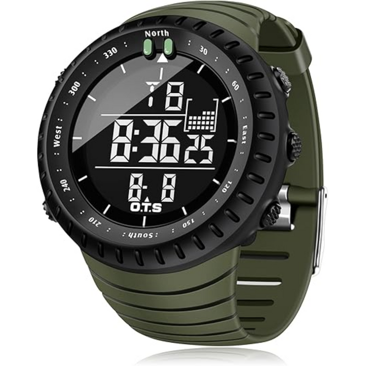 Waterdicht digitaal herenhorloge Henry met schokbestendige behuizing. Ideaal voor actieve buitensporters.