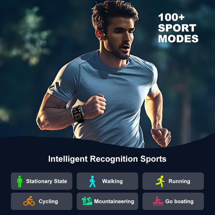 Multifunctionele Steven smartwatch voor heren; bellen, meldingen en sportdata. Jouw outdoor connectie.