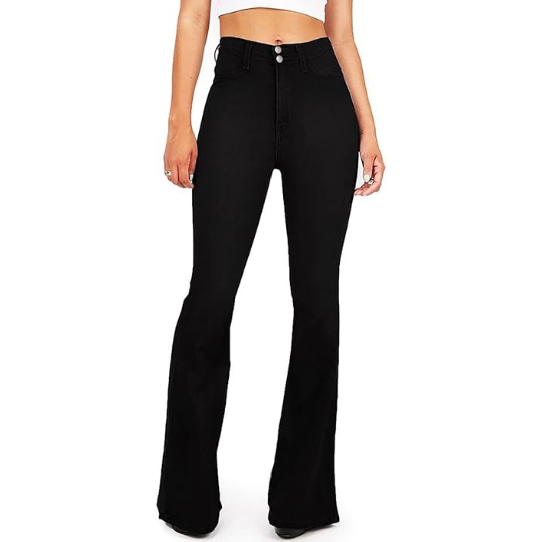 Stijlvolle dames jeans 'Stella', high-waisted en flared, voor een comfortabele vintage look.