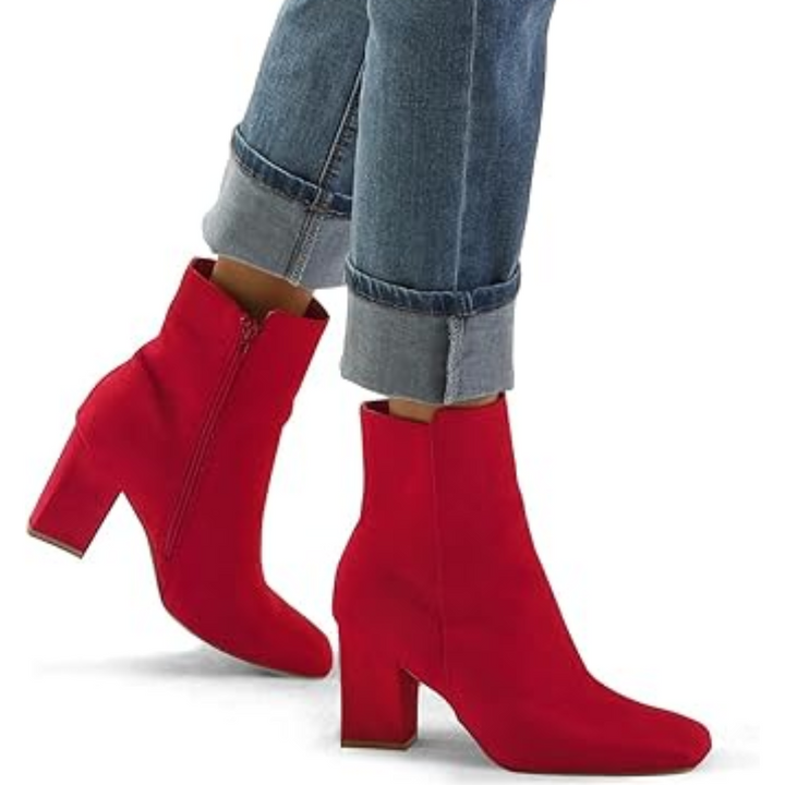 Comfortabele Jamie dames enkellaarsjes met robuuste chunky blokhak, perfect voor winterse damesmode.