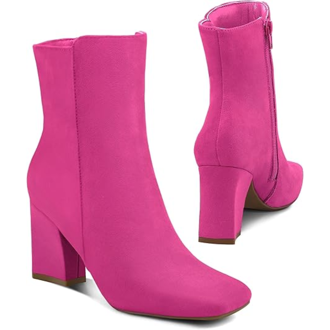 Zwarte Jamie dames enkellaarsjes met chunky blokhak, trendy en comfortabel voor damesmode.