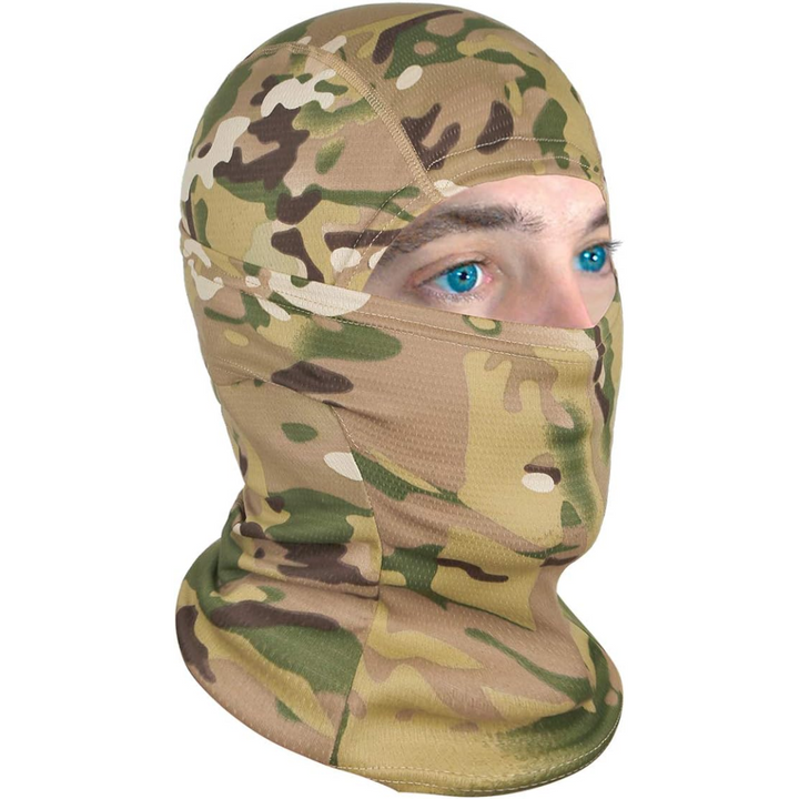 Unisex bivakmuts met UV-bescherming, geschikt voor diverse outdoor sporten; comfortabel en lichtgewicht.