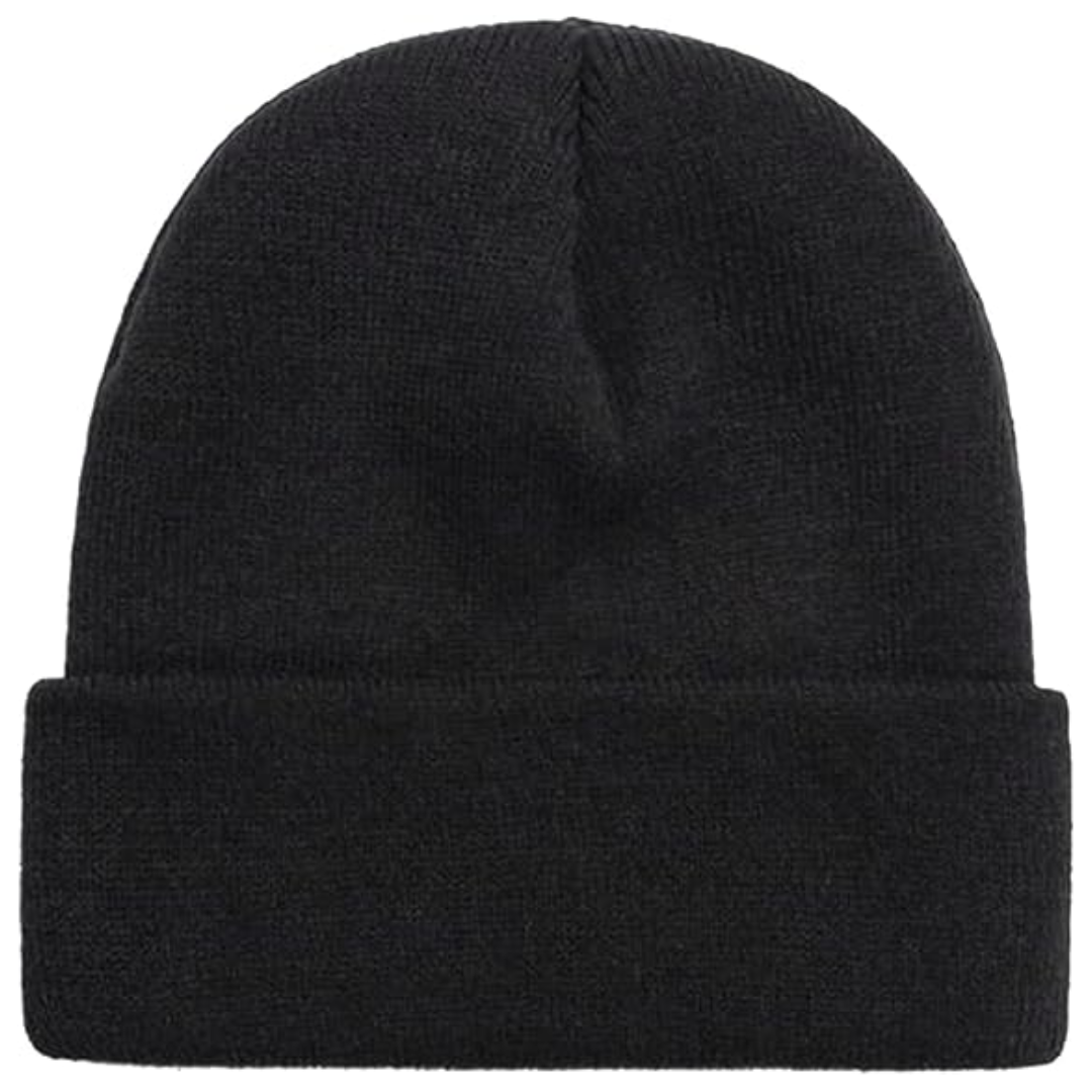 Een klassieke gebreide wintermuts in neutrale kleur, warm en comfortabel voor zowel heren als dames.