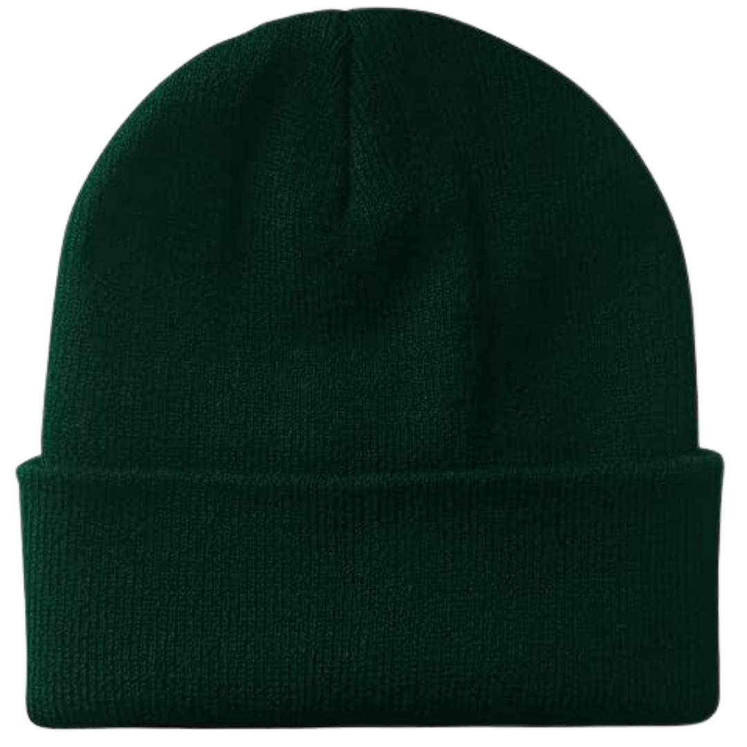 Unisex gebreide wintermuts gedragen, met nadruk op de pasvorm en warmte tijdens koude winterdagen.