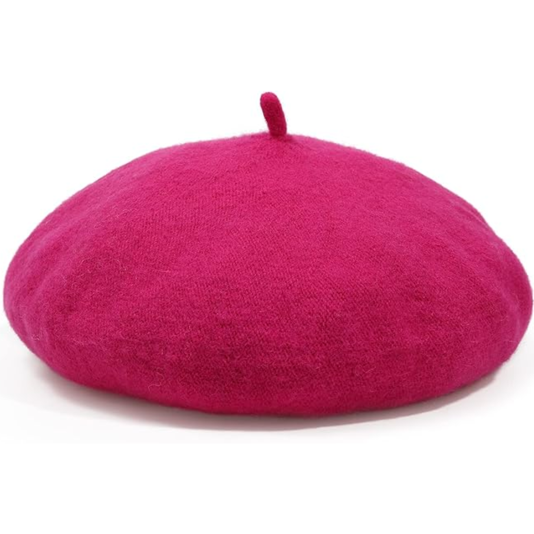 Zachte Franse baret van vilt, comfortabele en chique hoofdbedekking voor herfst/winter.
