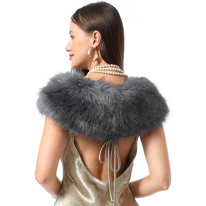 Luxe dames imitatiebont nekwarmer sjaal Daisy, warm winteraccessoire voor elegantie en stijl.