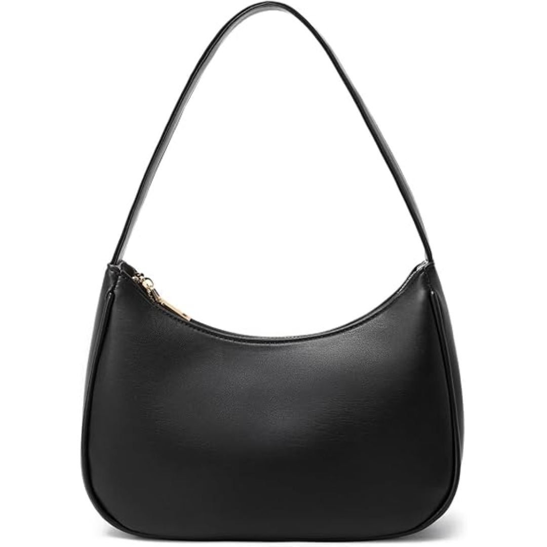 Dames mini hobo tas Sabrina, zwart met rits. Stijlvolle en compacte schoudertas voor elke gelegenheid.
