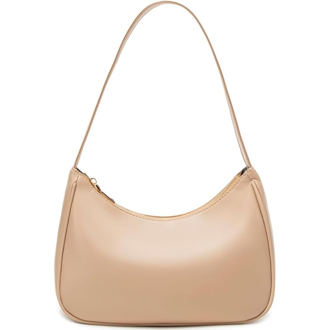Elegante Sabrina mini hobo tas met rits. Veelzijdige handtas, ook te dragen als schoudertas of clutch.