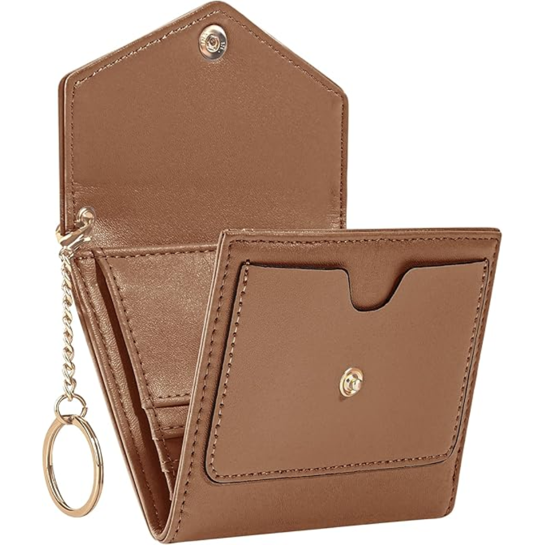 Moderne trifold dames portemonnee met RFID-blokkering beschermt je kaarten. Compact en duurzaam.