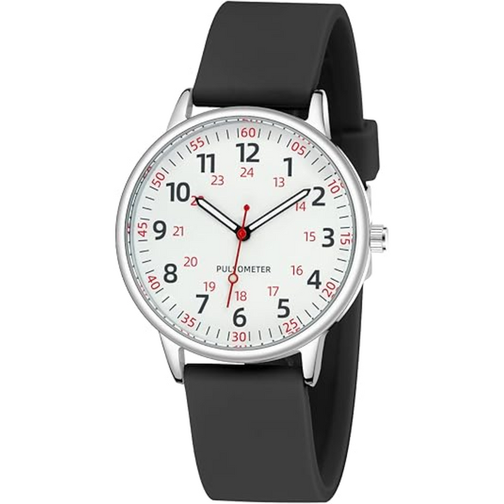 Waterdicht dames zusterhorloge; comfortabel siliconen bandje, ideaal voor medisch gebruik.