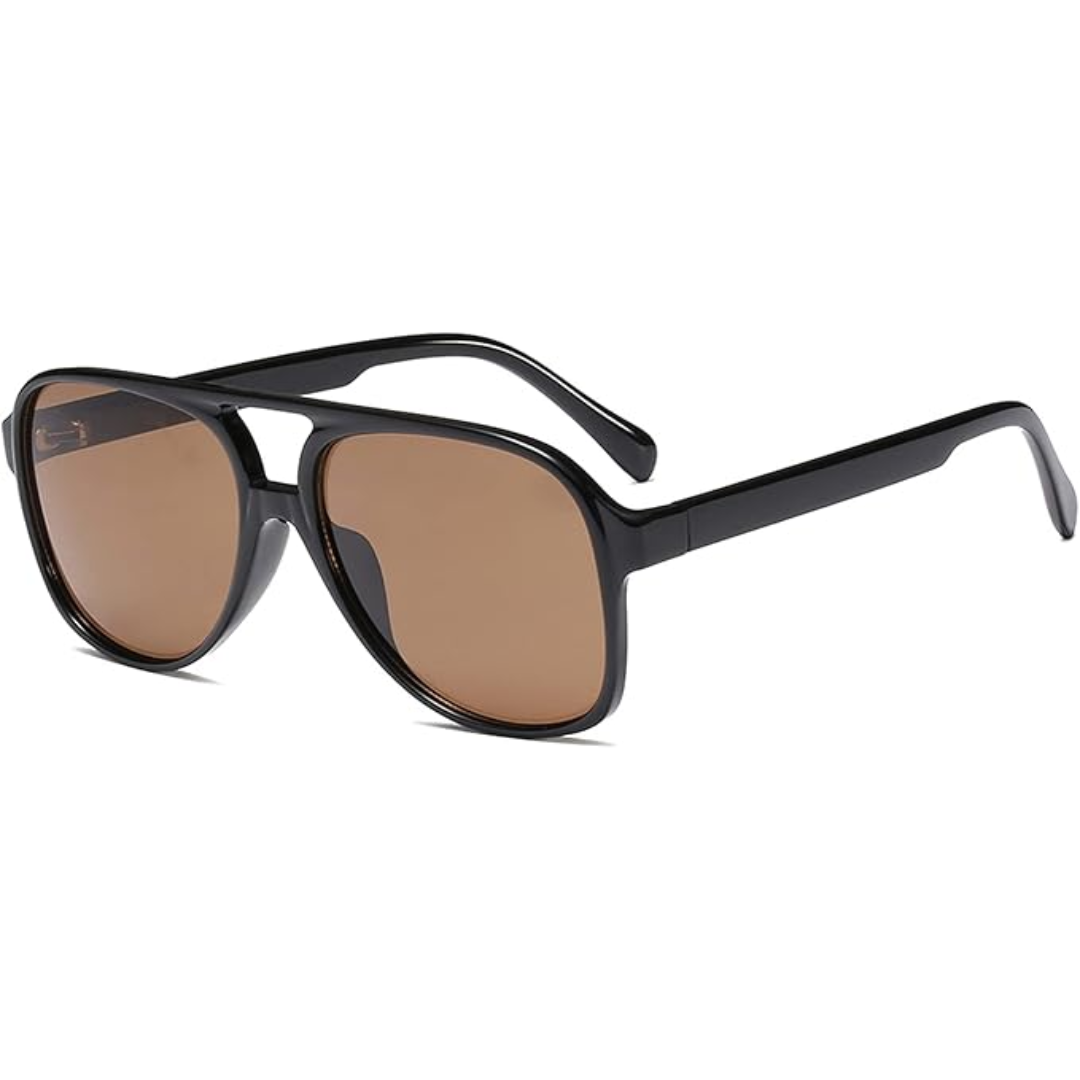 Unieke retro aviator zonnebril, unisex model. UV400 bescherming en vintage stijl voor dames en heren.