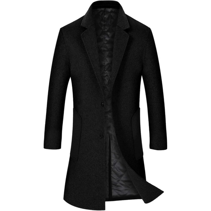 Heren Pedro trenchcoat, een lange en elegante wolblend overjas voor herenmode en koud weer.