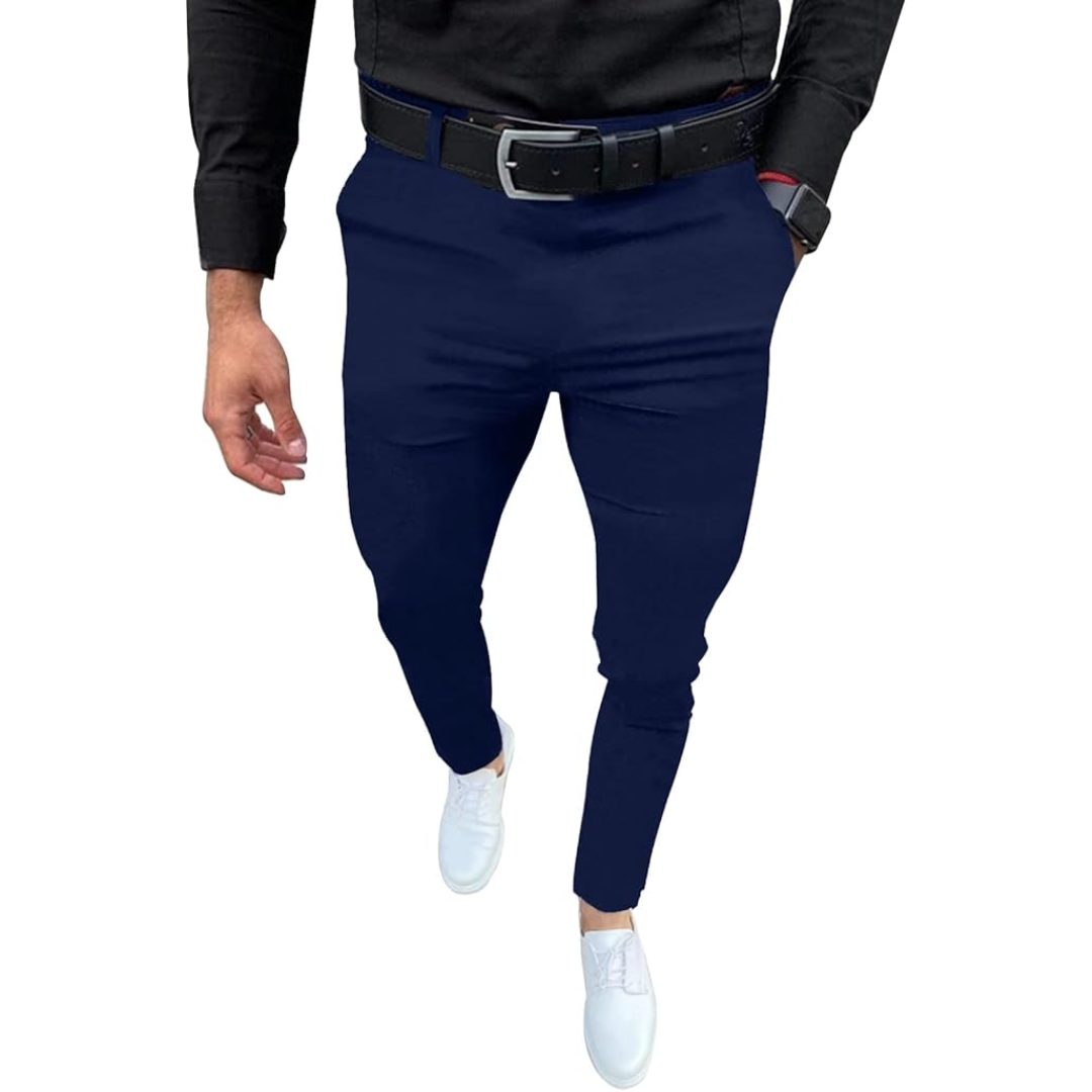 Achteraanzicht van de heren Evert slim fit pantalon, met perfecte pasvorm en moderne stijl.
