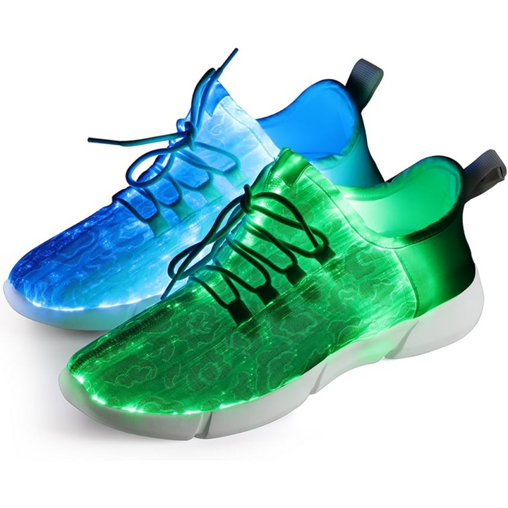 Orion unisex LED sneakers met lichtgevende zolen en fiber optic veters, ideaal voor feesten en festivals.