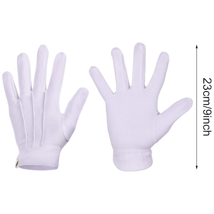 Zachte witte katoenen handschoenen voor kerst, een veelzijdig accessoire voor elk feestkostuum.