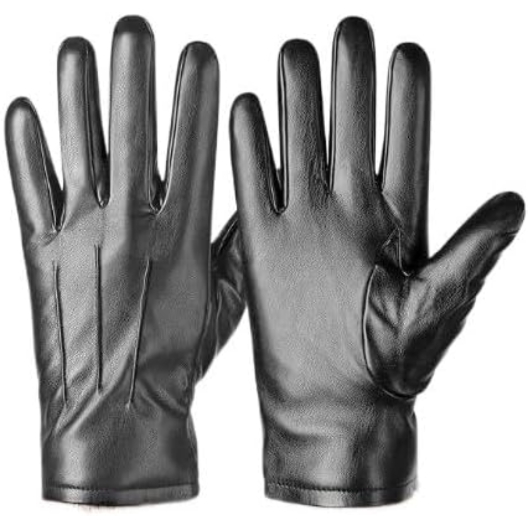 Stijlvolle leren touchscreen handschoenen voor heren, model Mason, perfect voor smartphonegebruik in de winter.