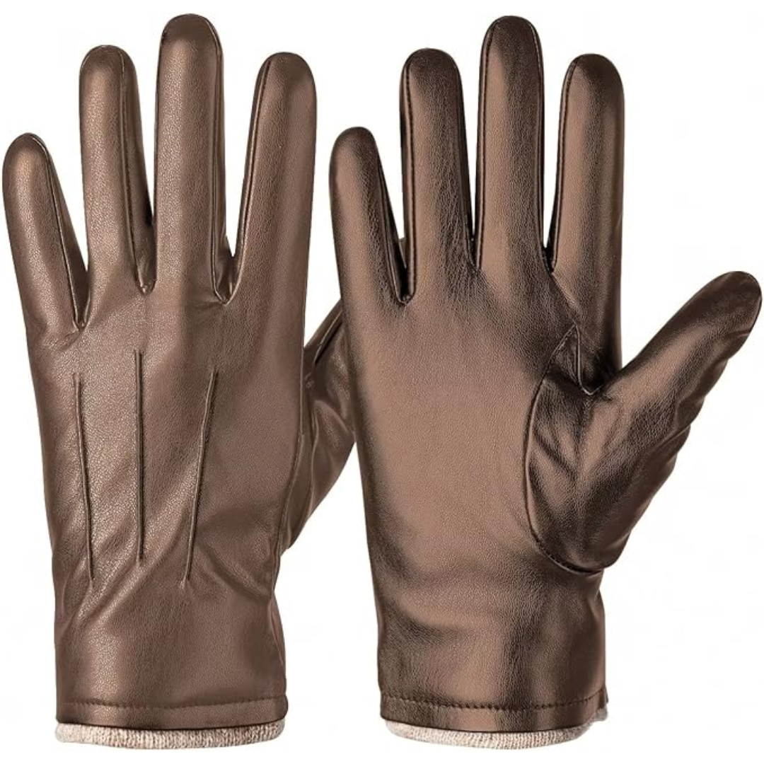 Mason heren winterhandschoenen van warm PU-leer met touchscreen functie; perfect voor koude winterdagen.