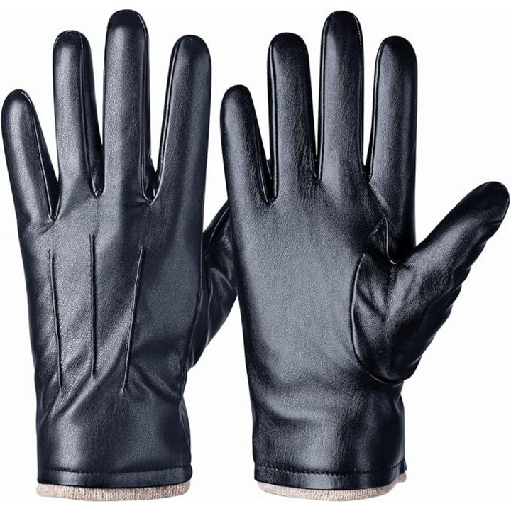 Comfortabele thermische heren handschoenen Mason voor winterse buitenactiviteiten, van duurzaam PU-leer.