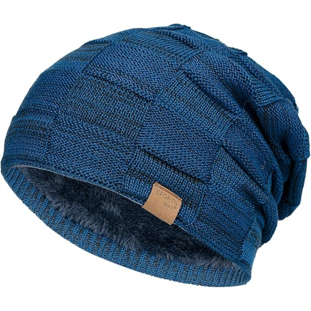 Gebreide wintermuts Luca, stijlvolle slouchy beanie die warmte en comfort biedt.