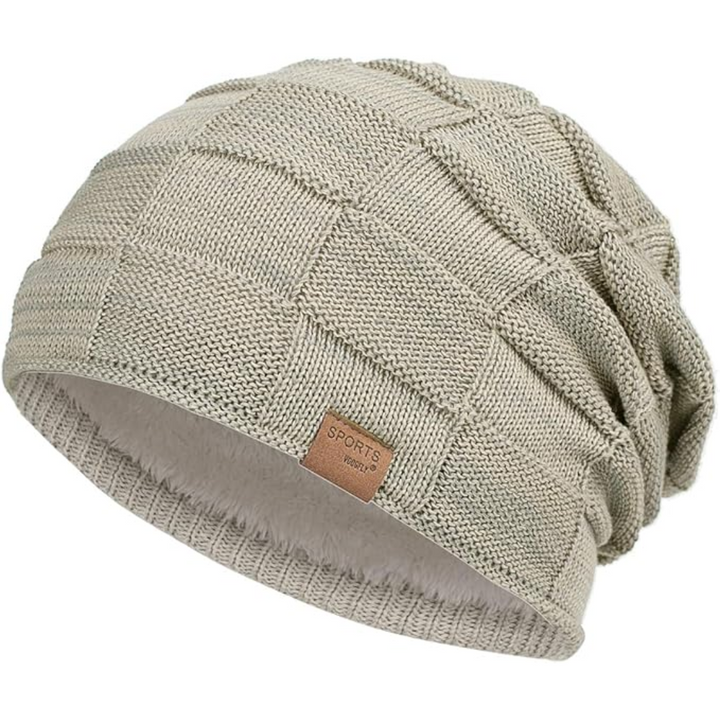 Stijlvolle Luca gebreide beanie, een warme unisex wintermuts met comfortabele pasvorm.