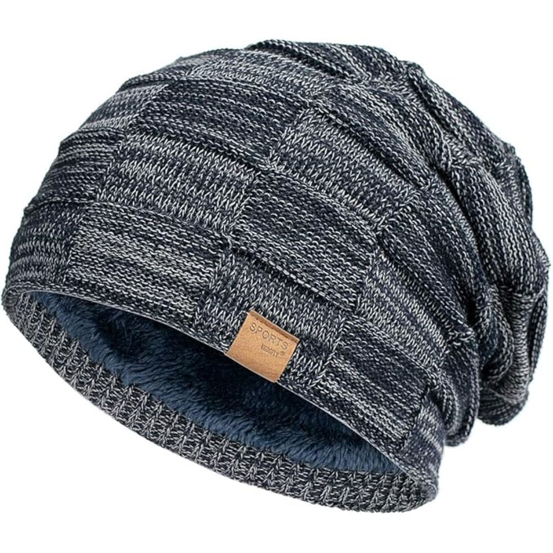 Warme slouchy gebreide muts Luca, perfect winter accessoire voor koude dagen.