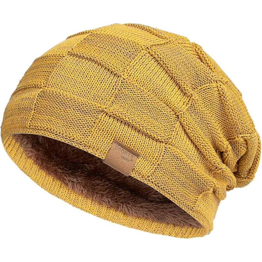 Warme Luca gebreide muts, comfortabele slouchy beanie voor heren & dames in de winter.