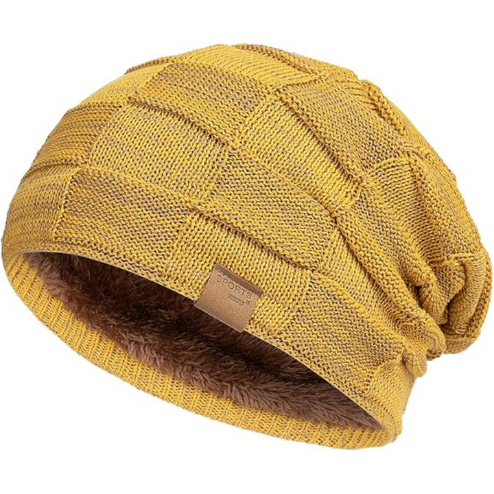 Warme Luca gebreide muts, comfortabele slouchy beanie voor heren & dames in de winter.