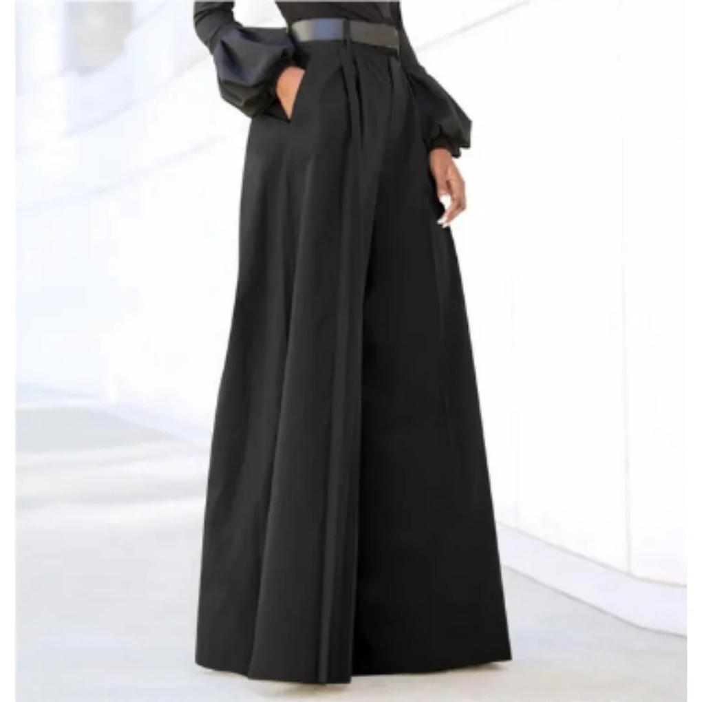 Elegante damesbroek met wijde pijpen en hoge taille, perfect voor een chique en comfortabele look.
