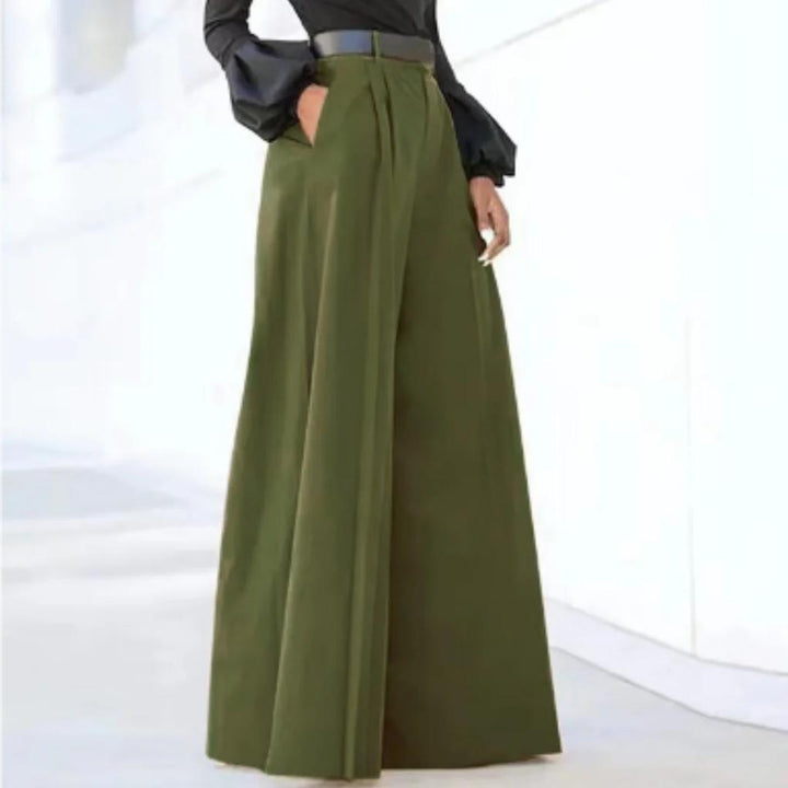Casual én chique damesbroek met wijde pijpen en hoge taille, een must-have voor uw garderobe.