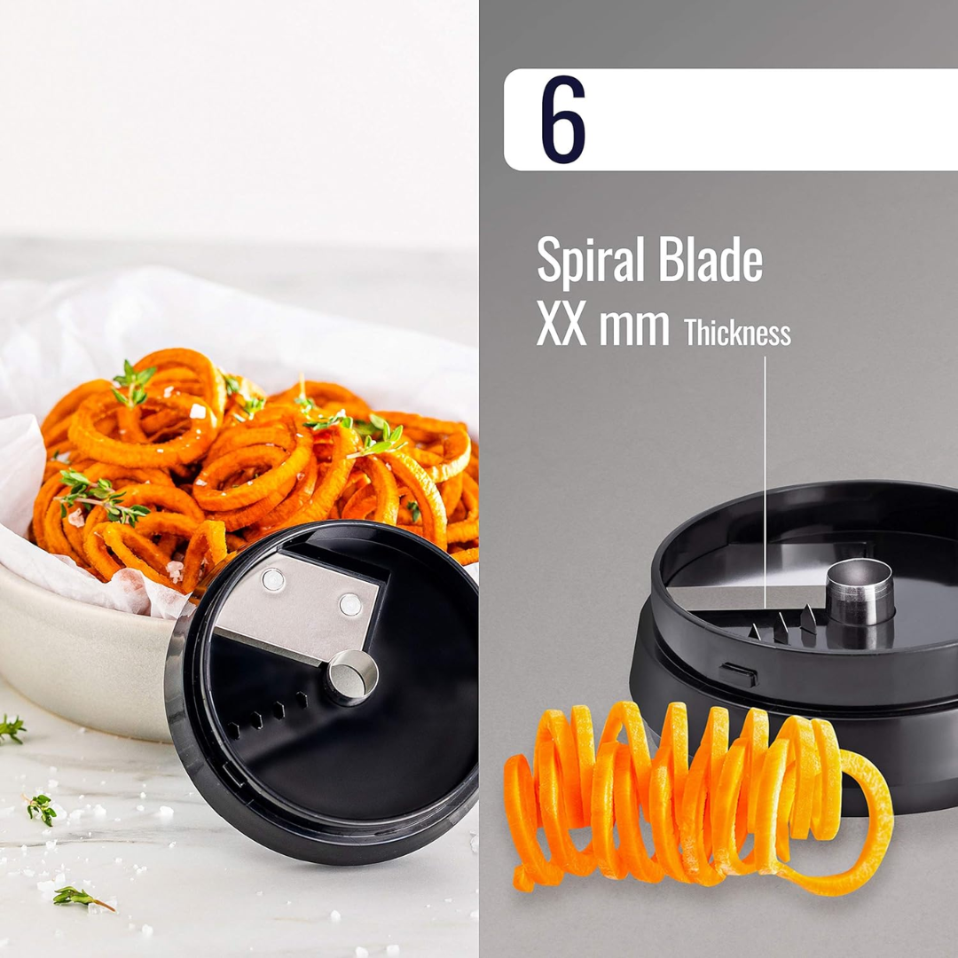 Handige keukenhulp: 4-in-1 groentesnijder maakt snel en makkelijk gezonde groentepasta's en salades.