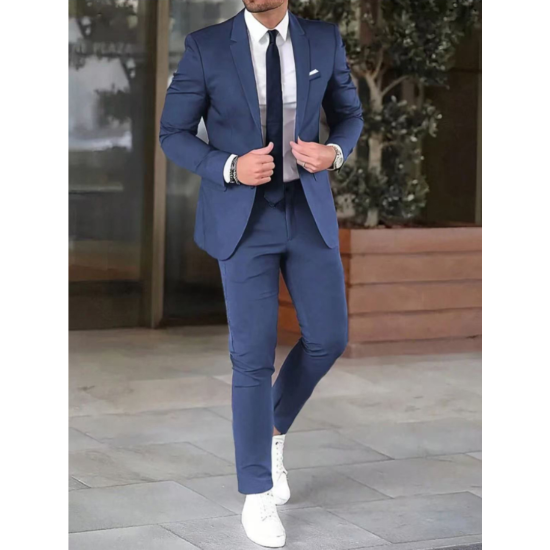 Elegante heren pantalon van een slim fit maatpak, comfortabel en modieus voor elke formele gelegenheid.