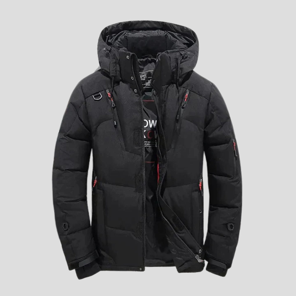 Stijlvol heren donsjack, warm en comfortabel, perfect voor winterse dagen. Elegante isolatie in herenmode.