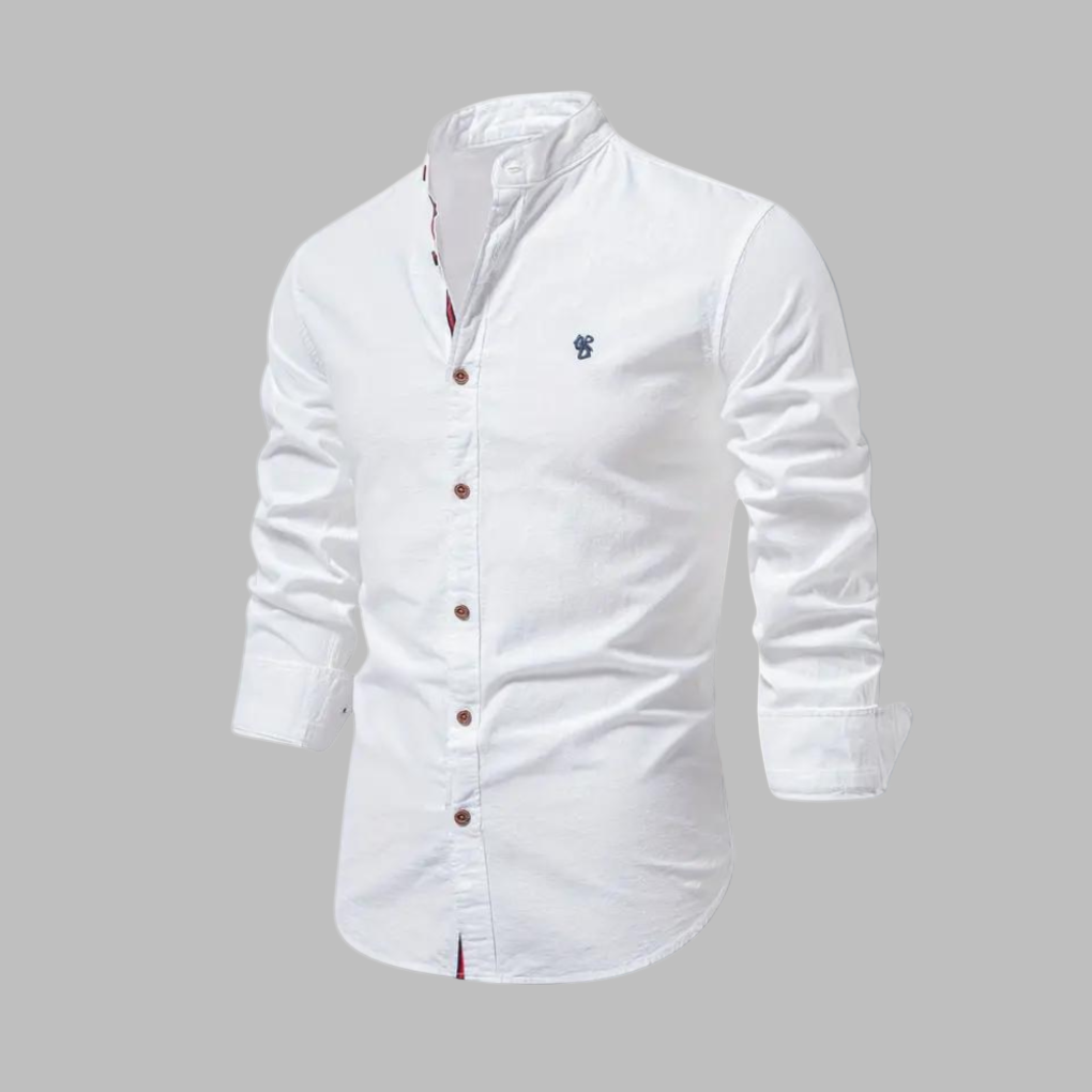 Comfortabel heren poloshirt lange mouwen, zachte stof, perfect voor smart casual mode.
