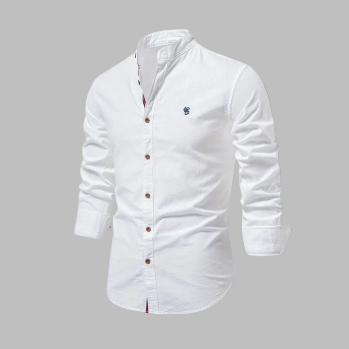Comfortabel heren poloshirt lange mouwen, zachte stof, perfect voor smart casual mode.